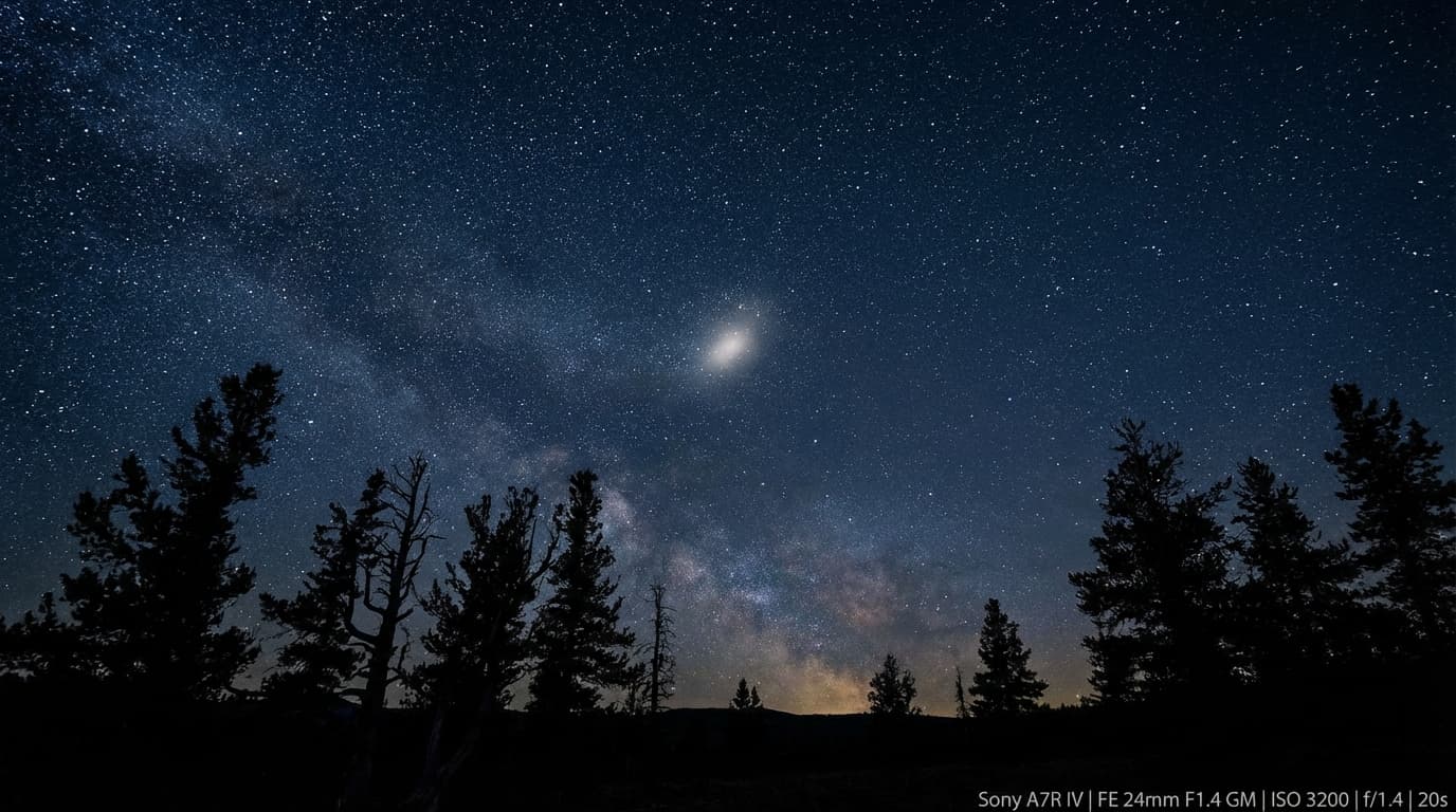 Introduction to the night sky and the faint appearance of the Andromeda Galaxy as seen from Earth by the naked eye.